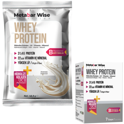 Metabar Wise Whey Protein - Aromasız Saşe - 7'li Kutu