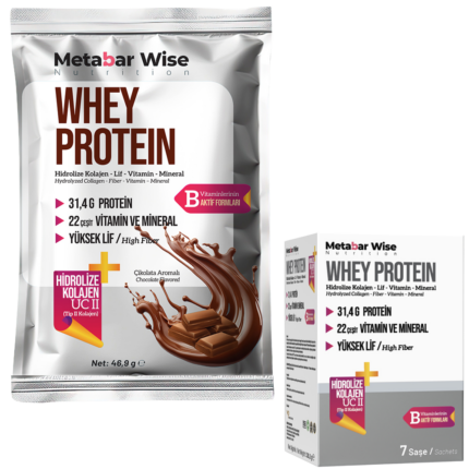 Metabar Wise Whey Protein - Çikolata Aromalı Saşe - 7'li Kutu