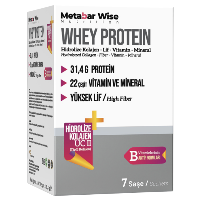 Metabar Wise Whey Protein Saşe 7'li Kutu