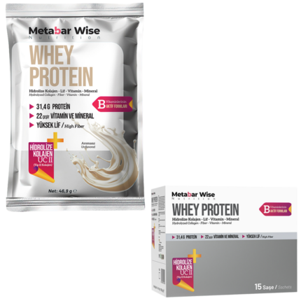 Metabar Wise Whey Protein - Aromasız Saşe - 15'li Kutu