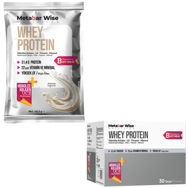 Metabar Wise Whey Protein - Aromasız Saşe - 30'lu Kutu