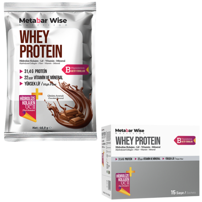 Metabar Wise Whey Protein - Çikolata Aromalı Saşe - 15'li Kutu