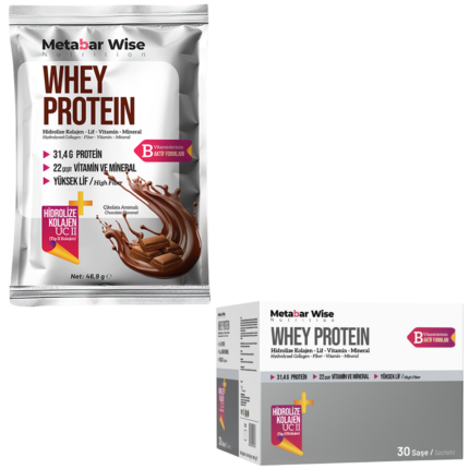 Metabar Wise Whey Protein - Çikolata Aromalı Saşe - 30'lu Kutu