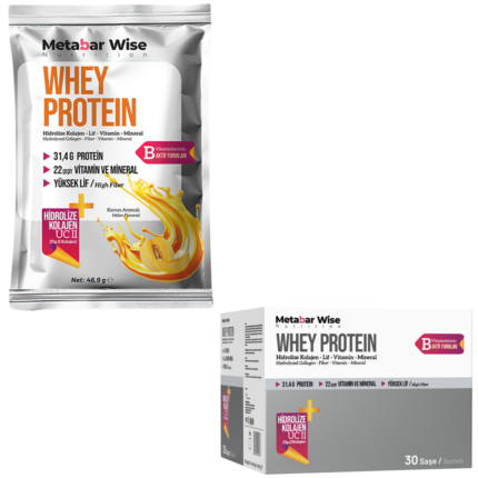 Metabar Wise Whey Protein - Kavun Aromalı Saşe - 30'lu Kutu